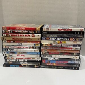 Lot Of 28  Comedy DVD Movies Hot Rod Superbad Stepbrothers Happy Gilmore